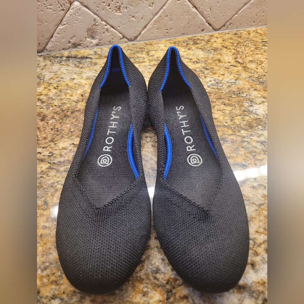 Rothy's The Flat Round Toe Black ~Size 7.5